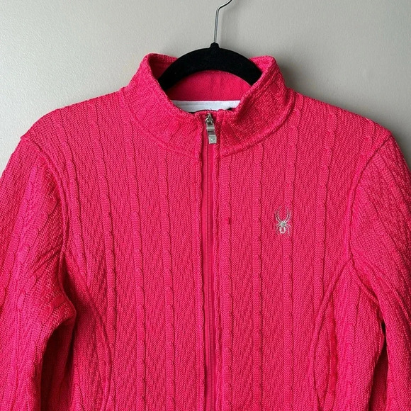 Spyder fuchsia pink core zip up sweater sz med - Picture 2 of 6